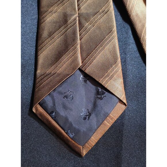 Brooks Brothers Makers 100% Silk Brown Diagonal Striped Mens Necktie Made In U.S - Picture 4 of 9